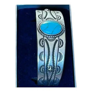 Montana Silversmiths Into The Blue Silver And Turquoise Cuff Bracelet. New